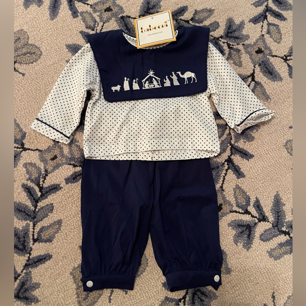 Babeeni New Classic Navy and White Kids Matching Nativity Scene Set